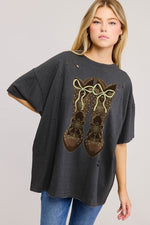 Boots & Bows Oversized Tee