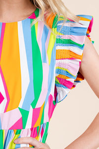 Waves of Watercolor Midi Dress