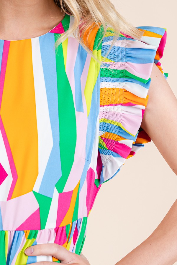 Waves of Watercolor Midi Dress