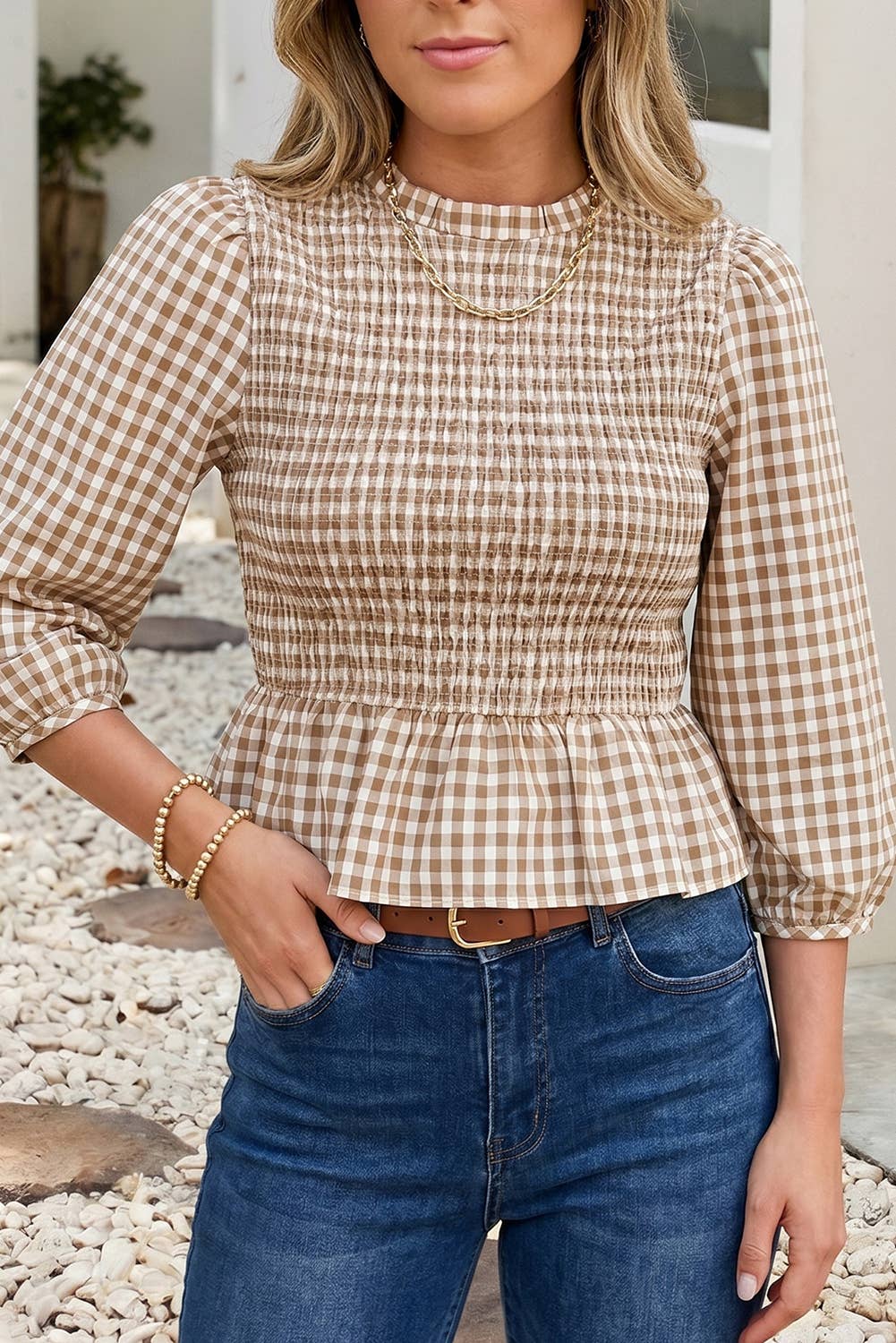 Meet Me for Brunch Gingham Top