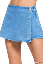 Washed Denim Skort