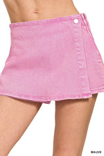 Washed Denim Skort