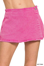 Washed Denim Skort