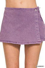 Washed Denim Skort