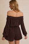 Cocoa Kiss Off-the-Shoulder Romper