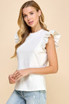 Frill Seeker White Ruffle Sleeve Top