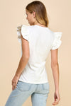 Frill Seeker White Ruffle Sleeve Top