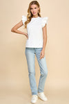 Frill Seeker White Ruffle Sleeve Top