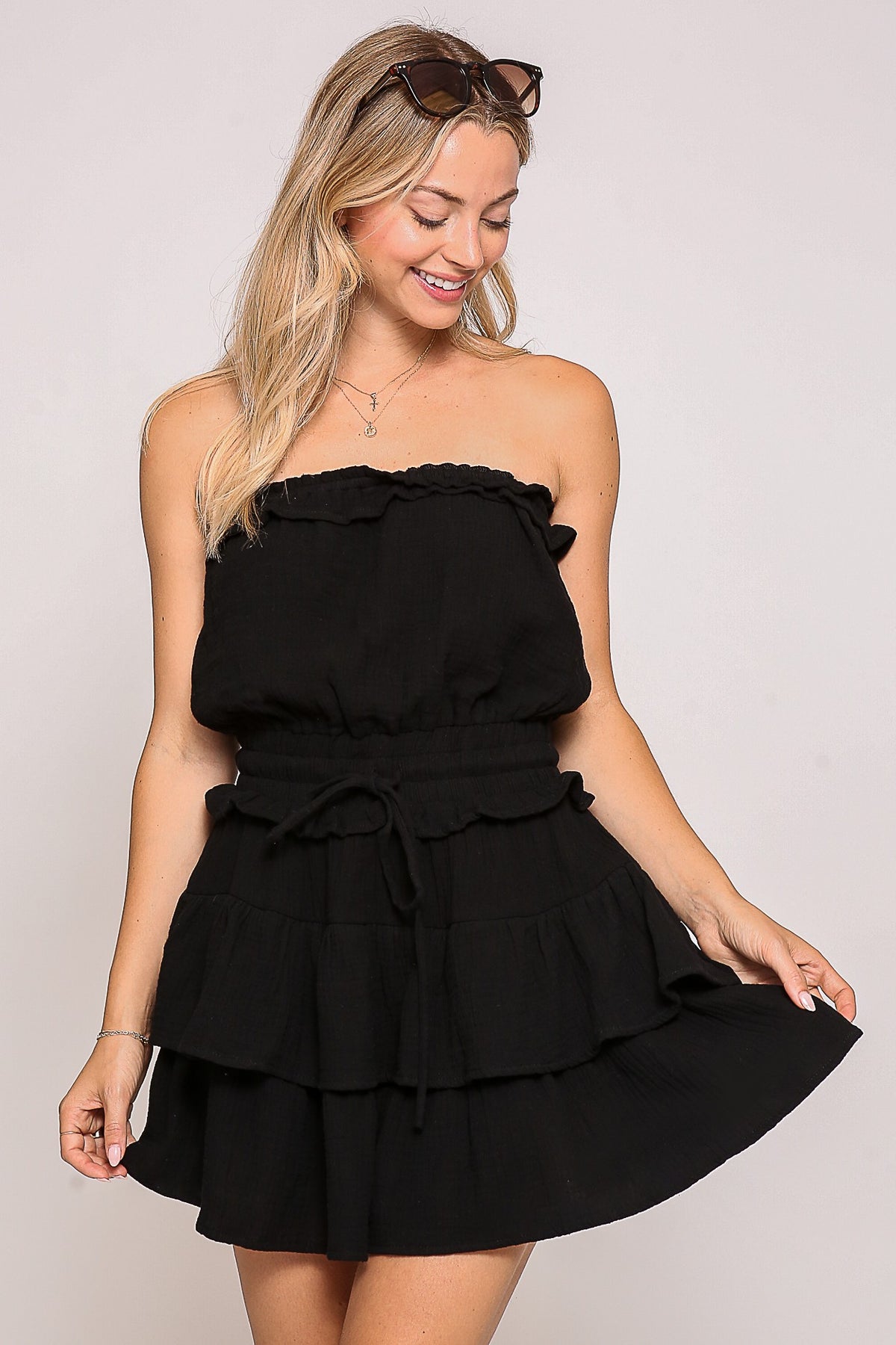 Breezy Babe Cotton Gauze Tiered Dress