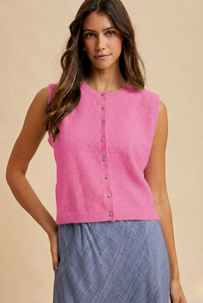 Pink Aura Melange Vest