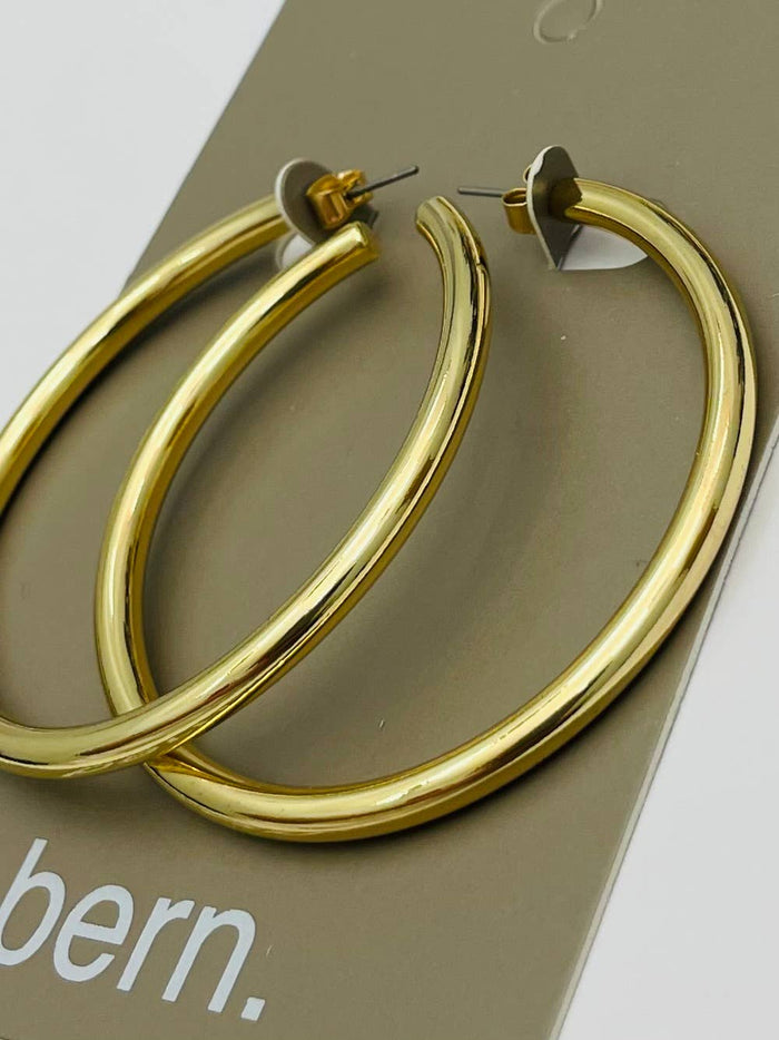 Classic Matte Gold Hoops