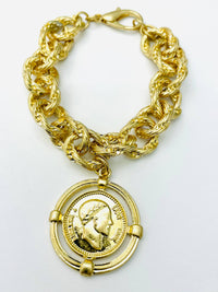 Twisted Link Coin Bracelet