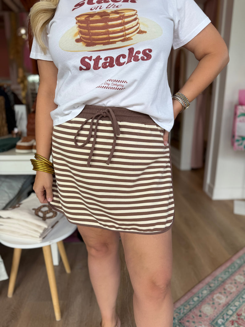 Sweet Escape Striped Skort