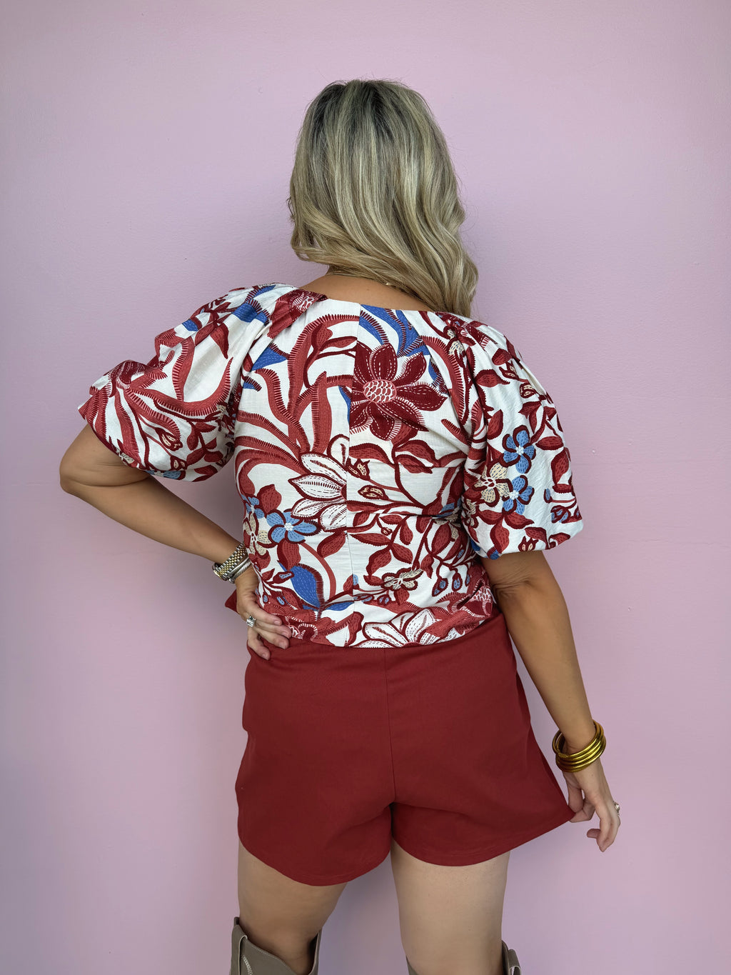 Crimson Palmetto Blouse