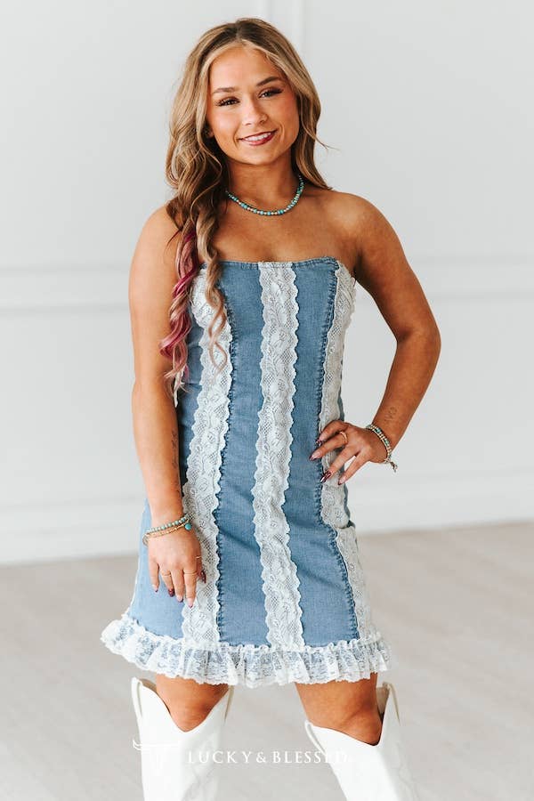 Lace & Denim Darling Dress