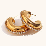 Radiance Curve Gold Hoop Earrings