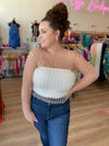 Mesh Pearl Top