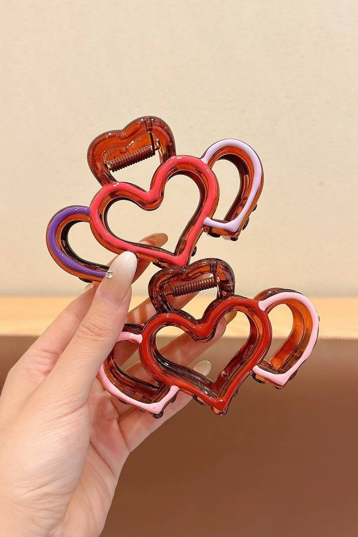 Heart Design Valentine's Day Acrylic Hair Claw Clip