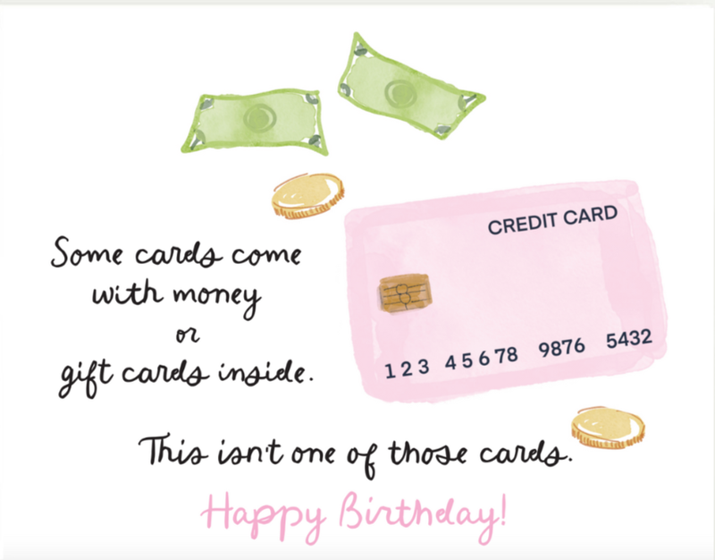 No Money Birthday Card
