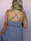 Cottage Check Cross-Back Maxi Dress