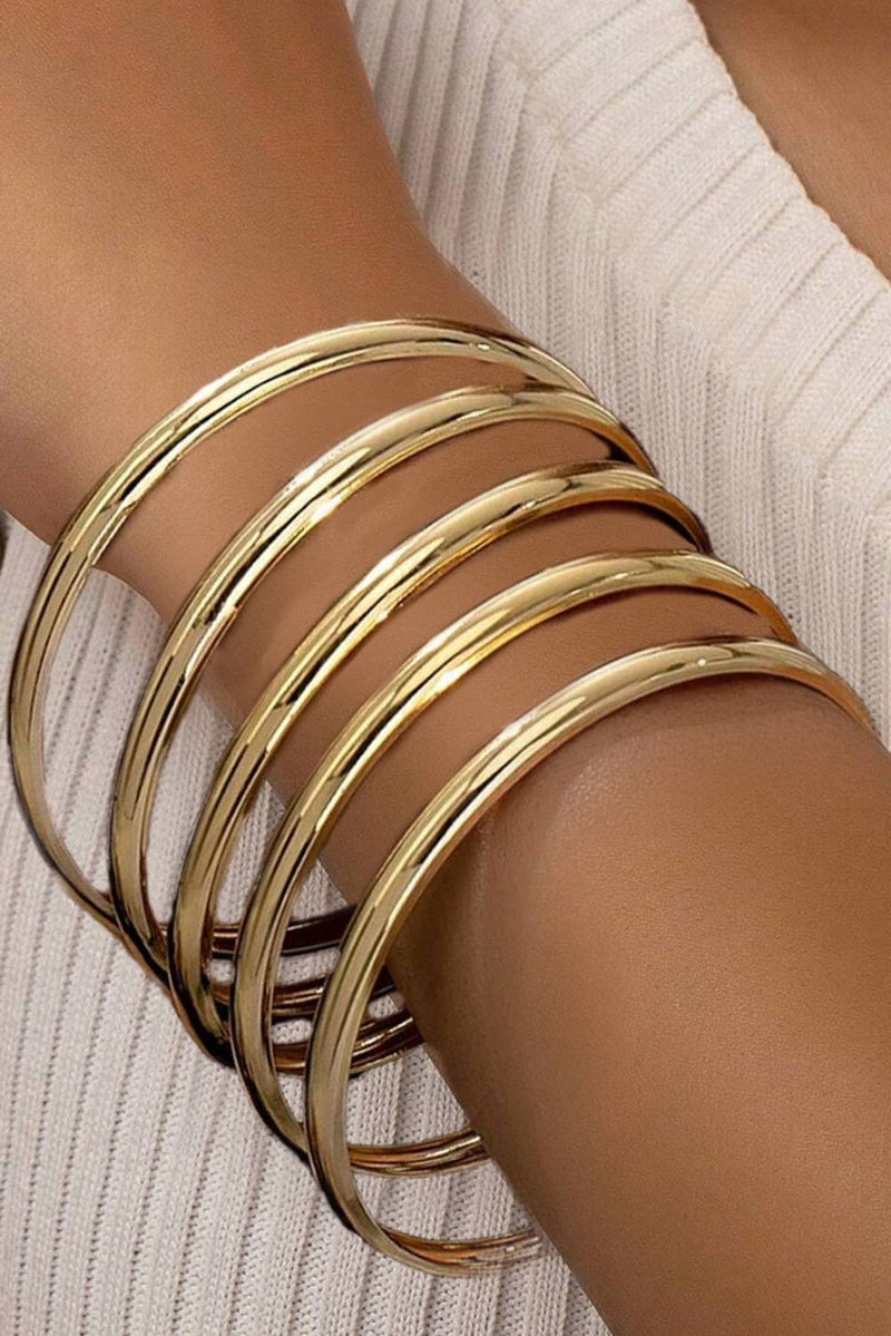 Multi Layer Plated Alloy Bangle Bracelet