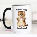 Catch These beans Funny Cat Coffee Mug, Cat Lover, Cat Store