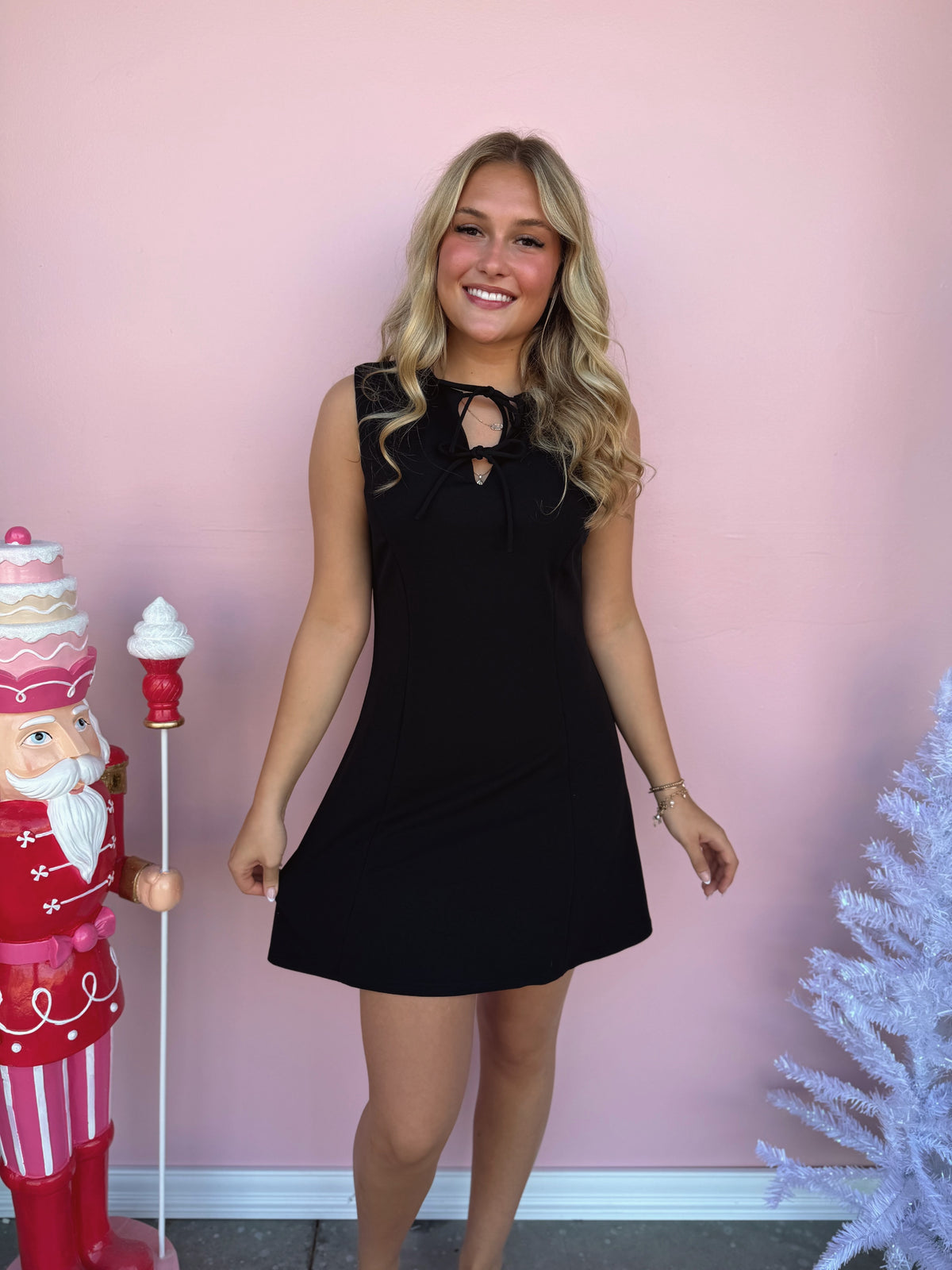 Noire Muse Bow-Front Dress