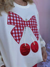 Cherry Picnic Bow Knit Sweater