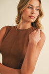 Mocha Mirage Open-Back Dress