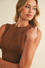 Mocha Mirage Open-Back Dress