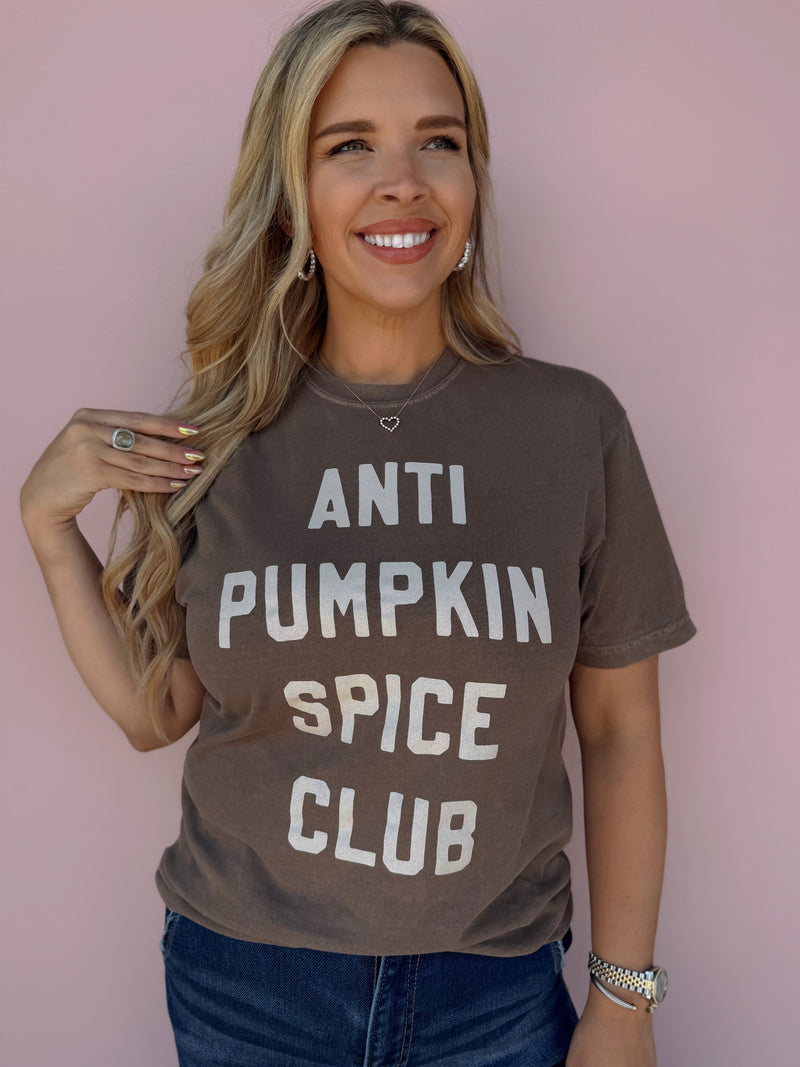 Anti Pumpkin Spice Club Graphic Tee – Coffee Lover’s T-Shirt