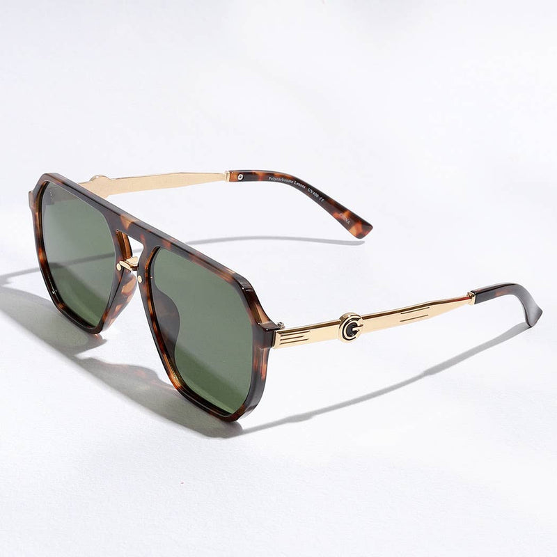 Geometric Shape Thin Frame Designed Sunglasses