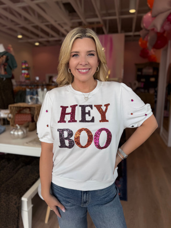 Hey Boo Jeweled Top