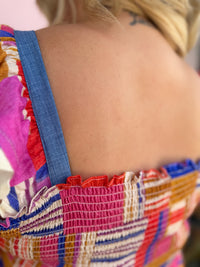 Patchwork Paradise Midi Dress