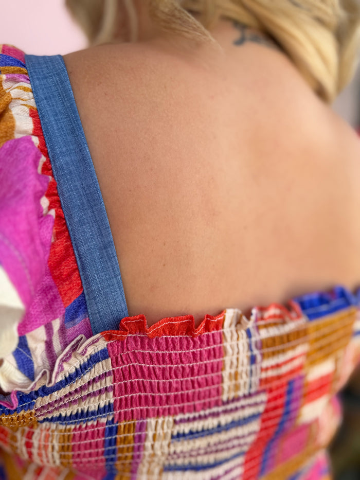 Patchwork Paradise Midi Dress