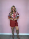 Crimson Palmetto Blouse