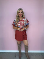 Crimson Palmetto Blouse