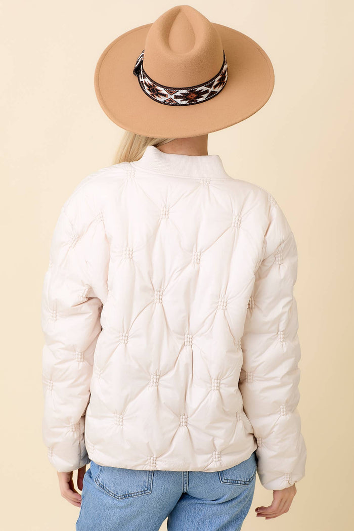 Quilted Cloud Bomber Jacket