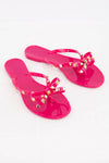 Hot Pink Rockstud Jelly Sandals