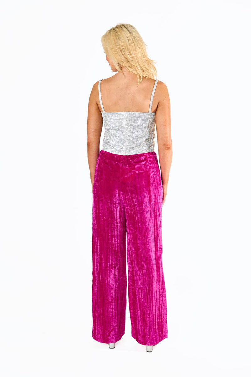 Sondra Fuchsia Velvet Pants