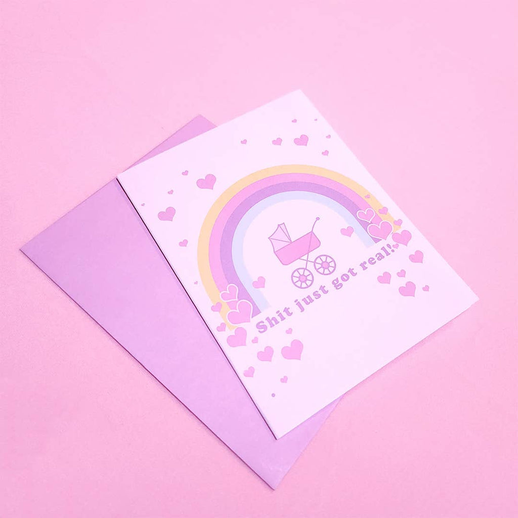 Sh*t Just Got Real Baby Shower Card
