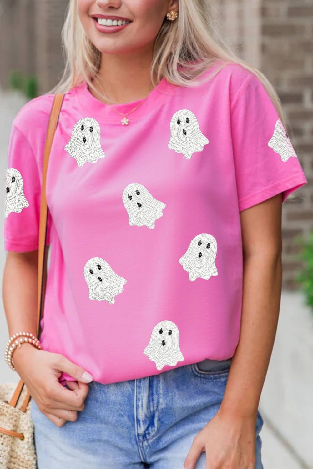 Sequin Halloween Ghost Shirt