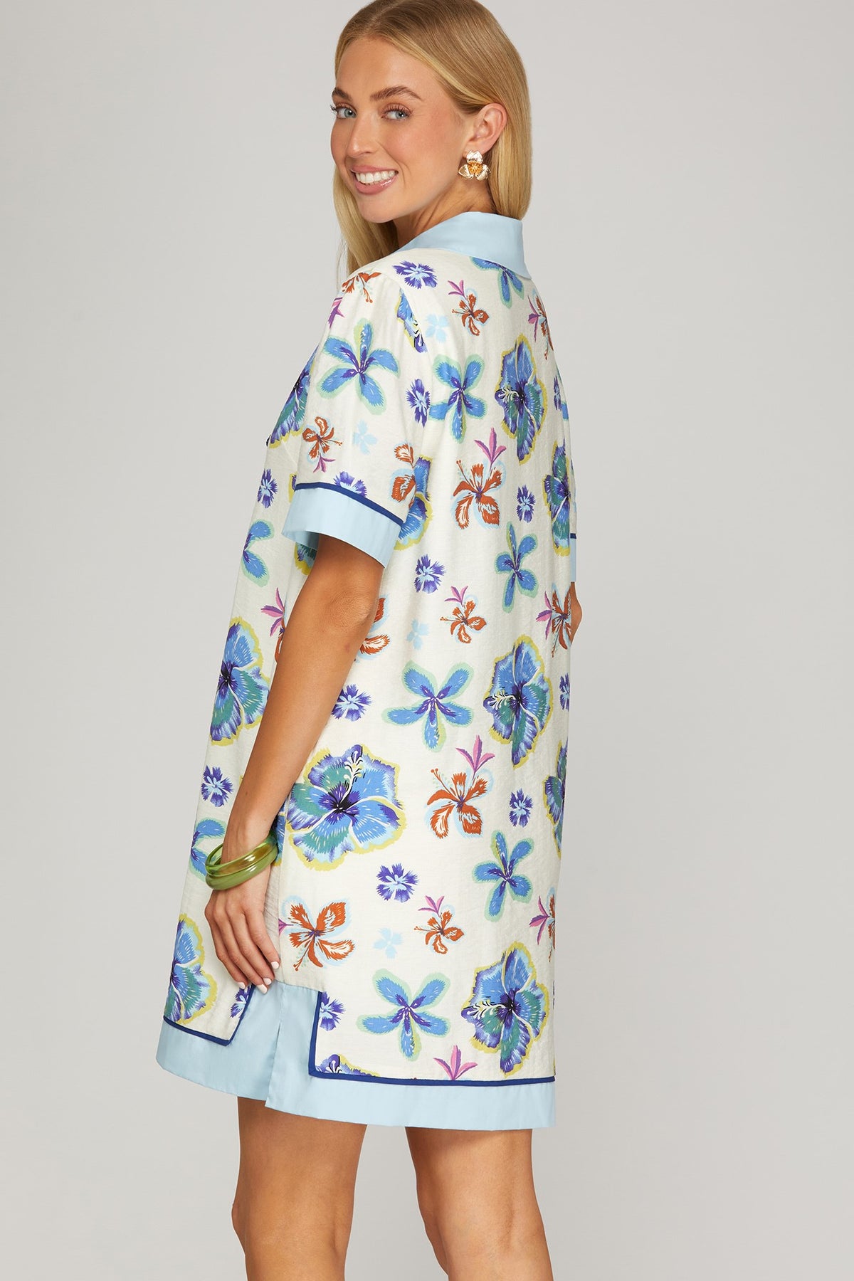 Blue Palm Club Dress