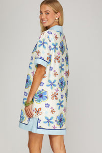 Blue Palm Club Dress