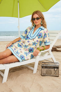 Blue Palm Club Dress