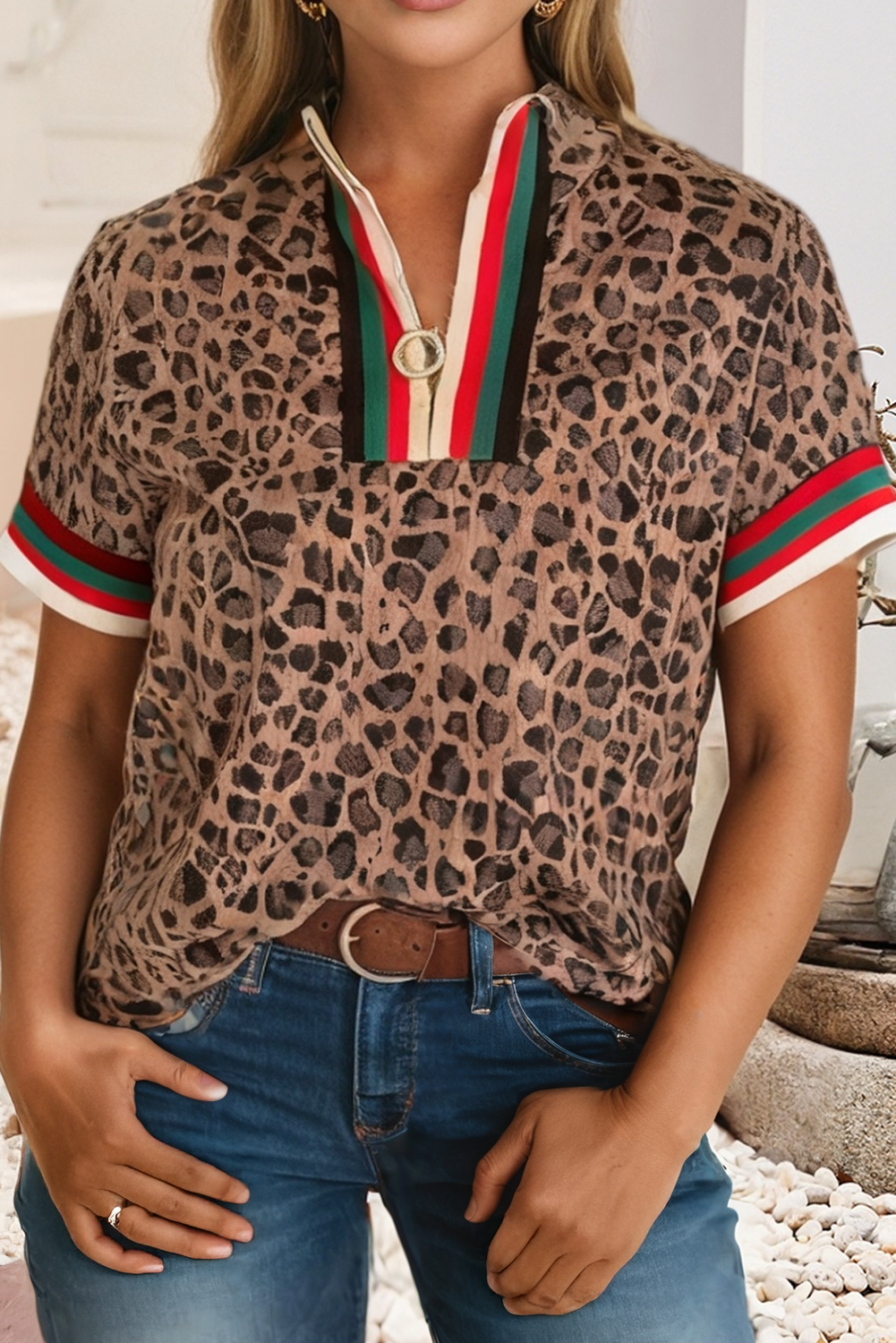 The Varsity Leopard Pullover