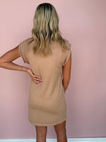 Pearl Trim Knit Sweater Mini Dress