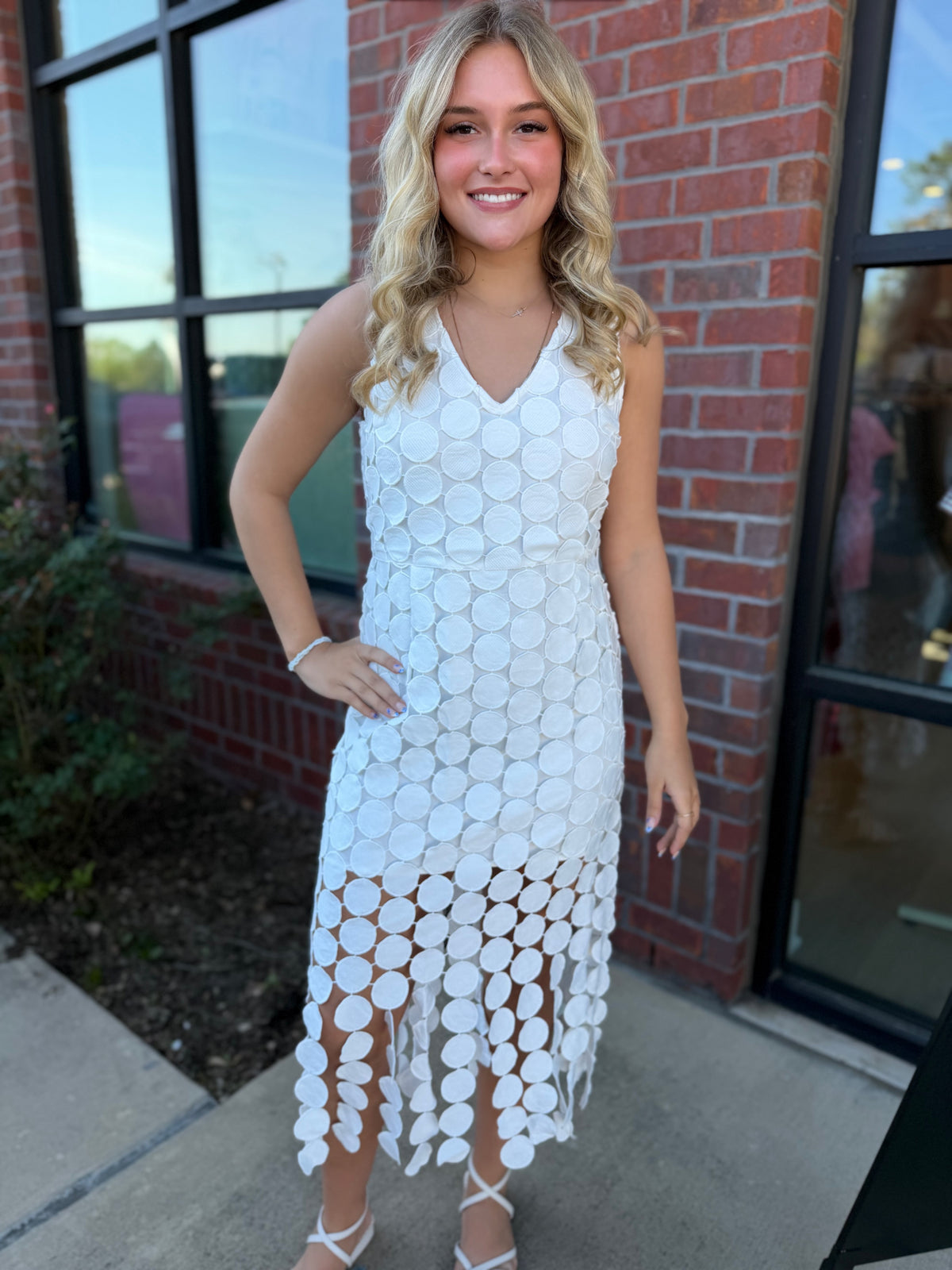 Champagne Petals Midi Dress