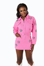 Raelynn Pink Star Denim Dress