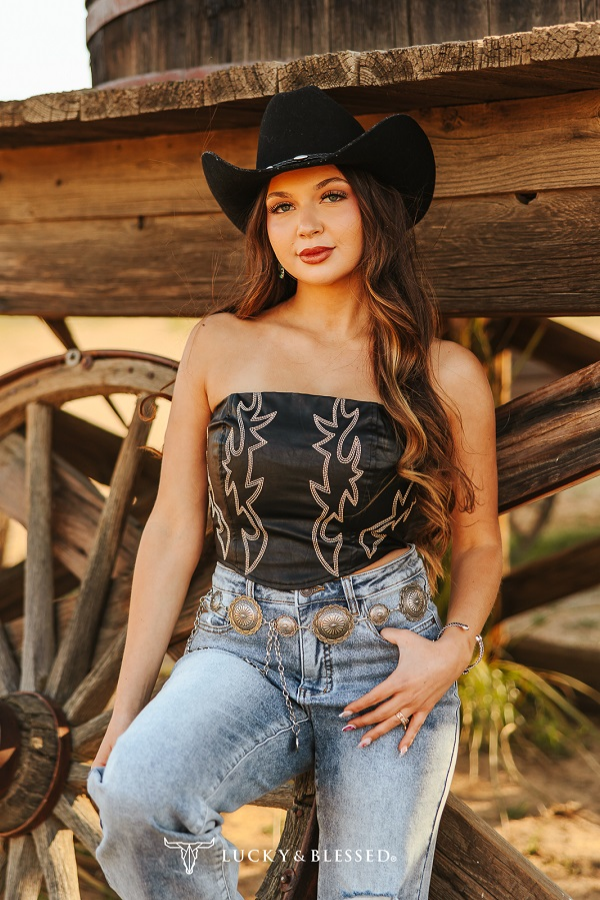 The Midnight Rodeo Lace-Up Top